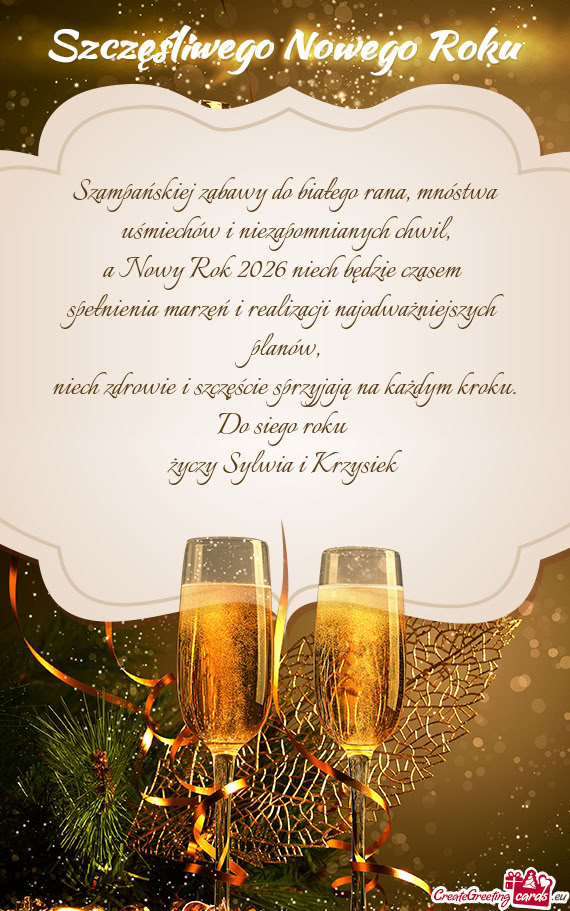 Szampańskiej zabawy do białego rana, mnóstwa uśmiechów i niezapomnianych chwil