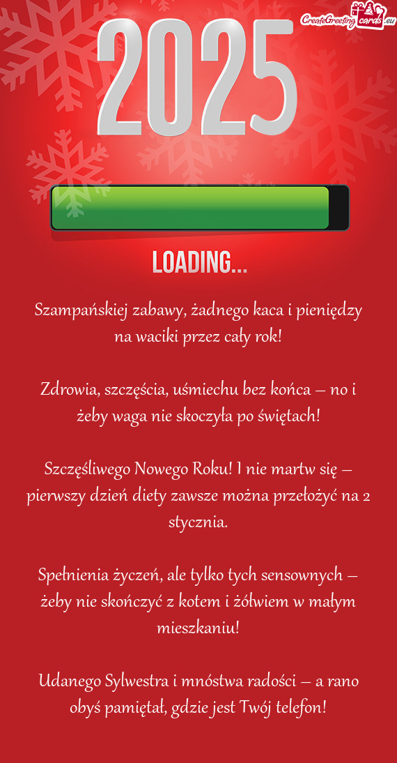 Szampańskiej zabawy, żadnego kaca i pieniędzy na waciki przez cały rok