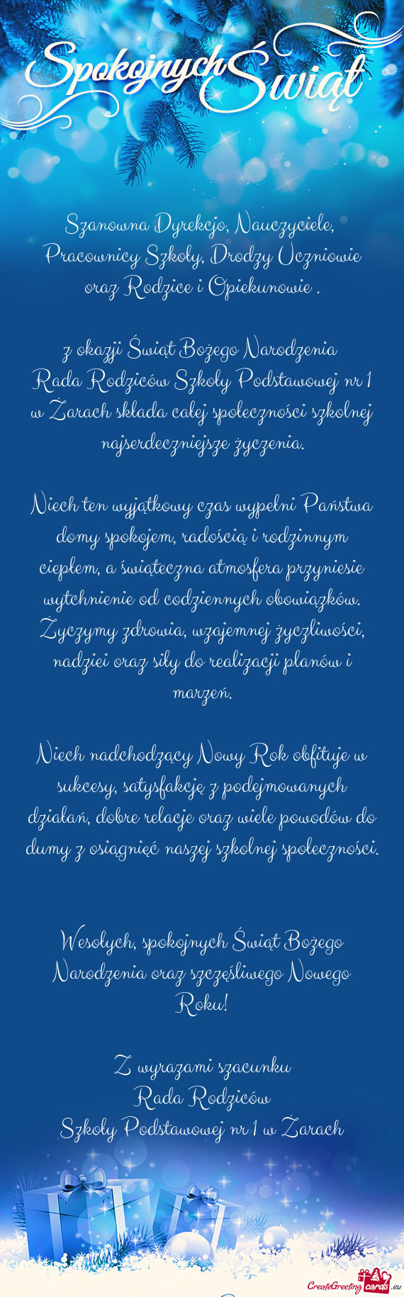 Szanowna Dyrekcjo, Nauczyciele