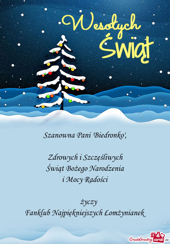 Szanowna Pani "Biedronko"