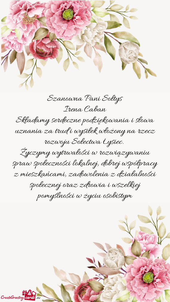 Szanowna Pani Sołtys