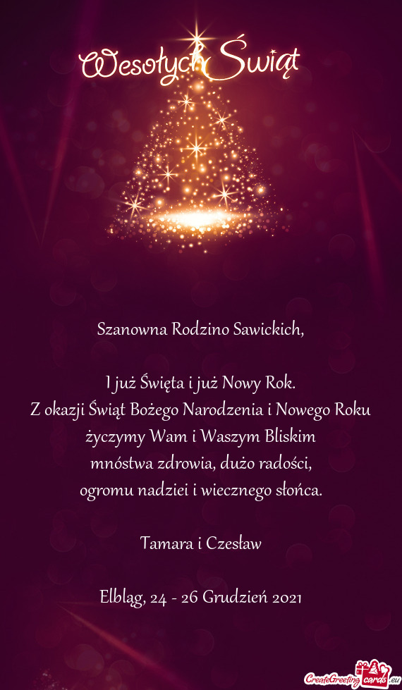 Szanowna Rodzino Sawickich