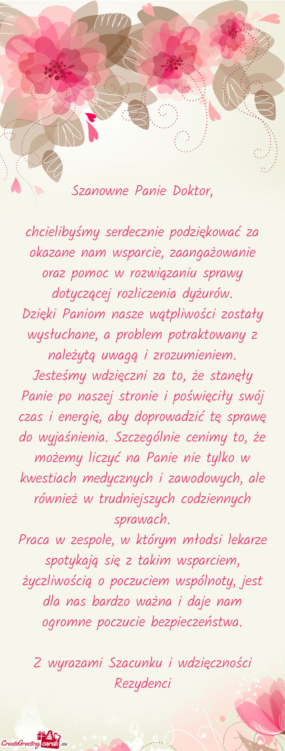 Szanowne Panie Doktor