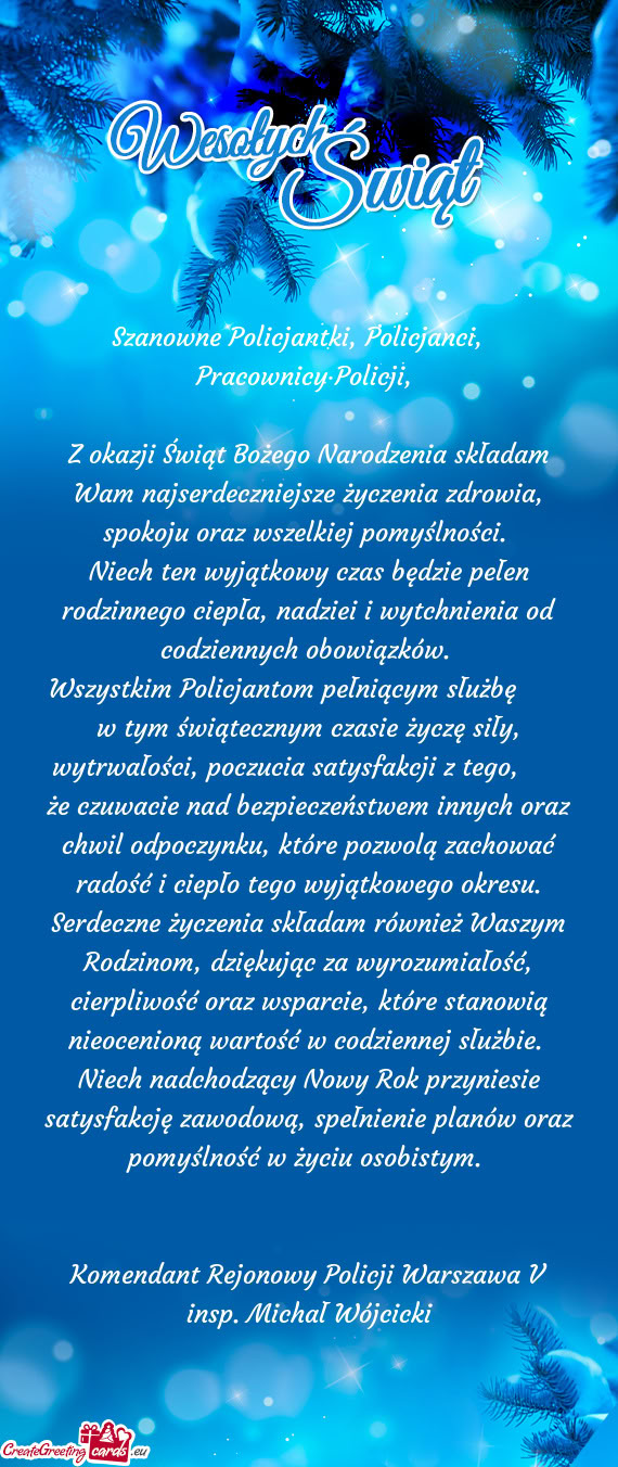 Szanowne Policjantki, Policjanci