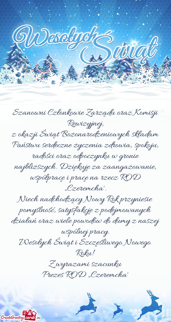 Szanowni Członkowie Zarządu oraz Komisji Rewizyjnej