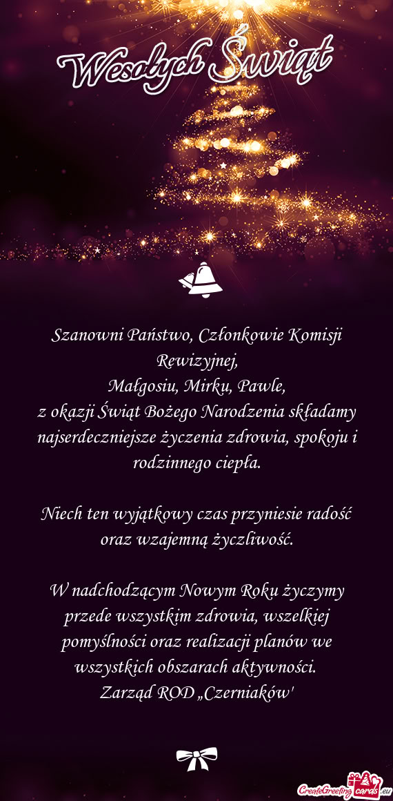 Szanowni Państwo, Członkowie Komisji Rewizyjnej