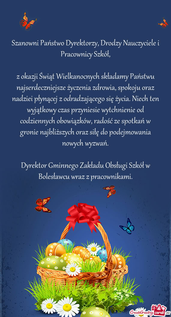 Szanowni Państwo Dyrektorzy, Drodzy Nauczyciele i Pracownicy Szkół