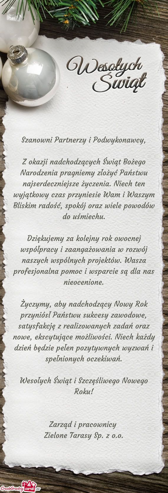 Szanowni Partnerzy i Podwykonawcy