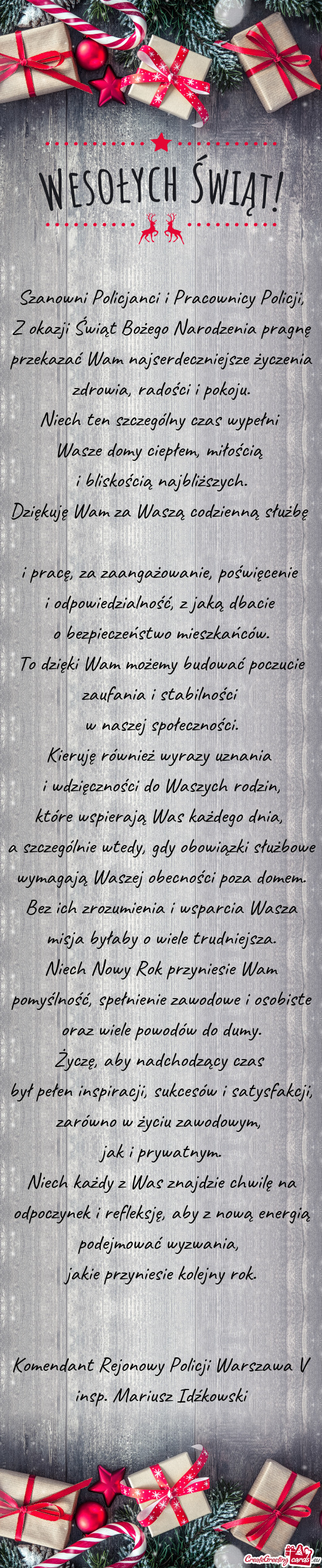 Szanowni Policjanci i Pracownicy Policji