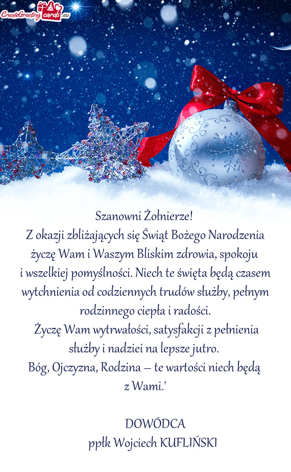 Szanowni Żołnierze