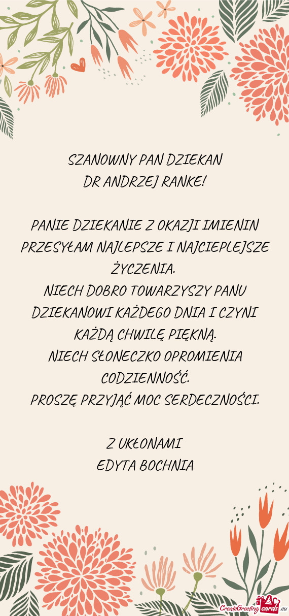 SZANOWNY PAN DZIEKAN