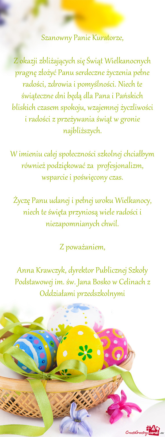 Szanowny Panie Kuratorze