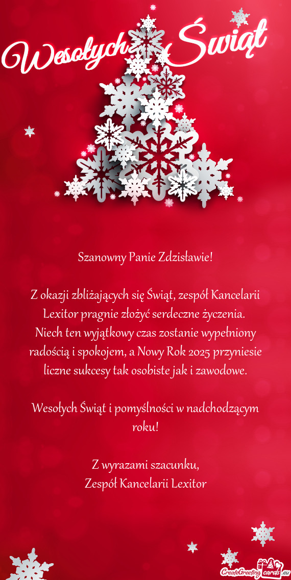 Szanowny Panie Zdzisławie