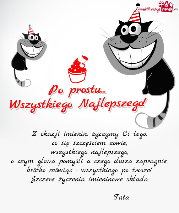 Szczere życzenia imieninowe składa
