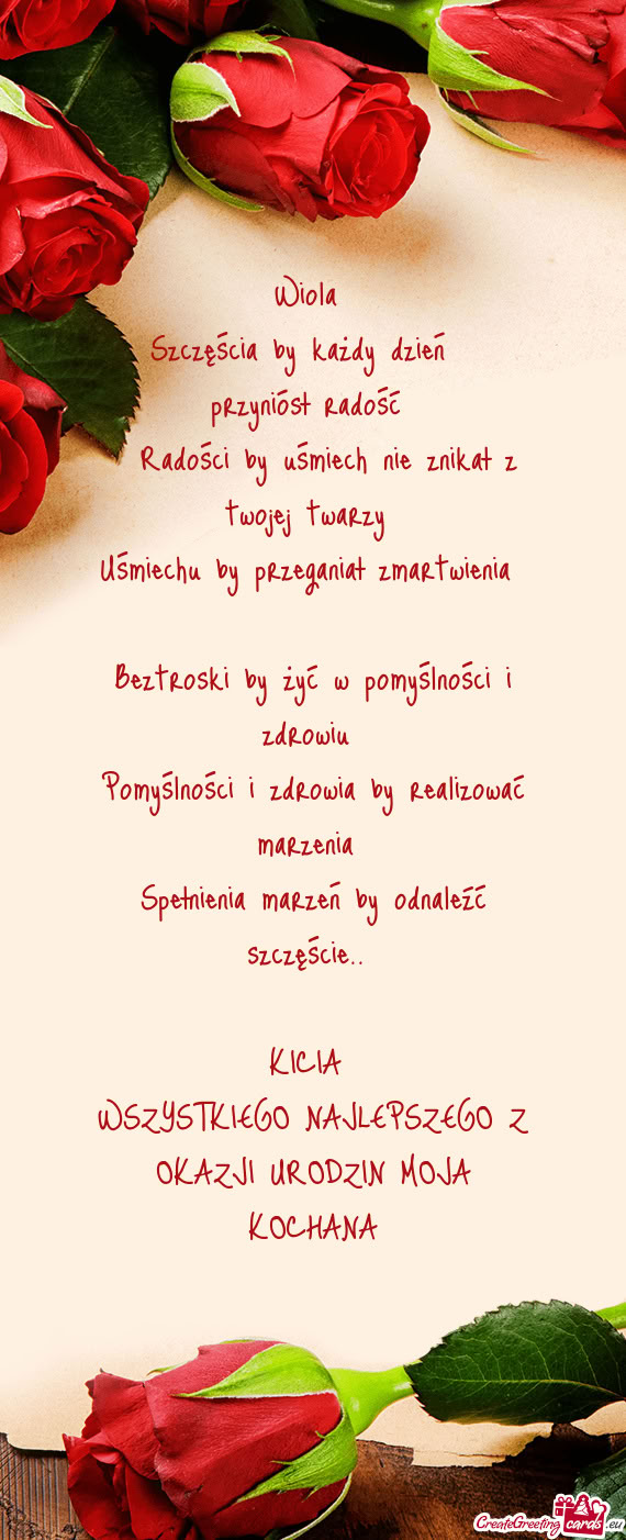 Szczęścia by każdy dzień  przyniósł radość