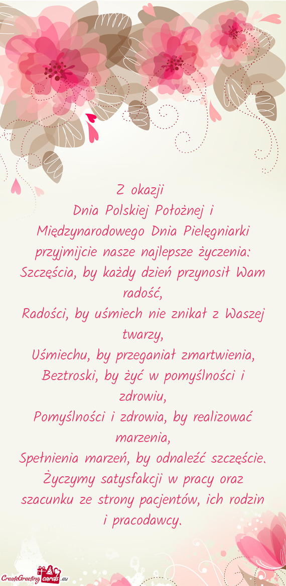Szczęścia, by każdy dzień przynosił Wam radość