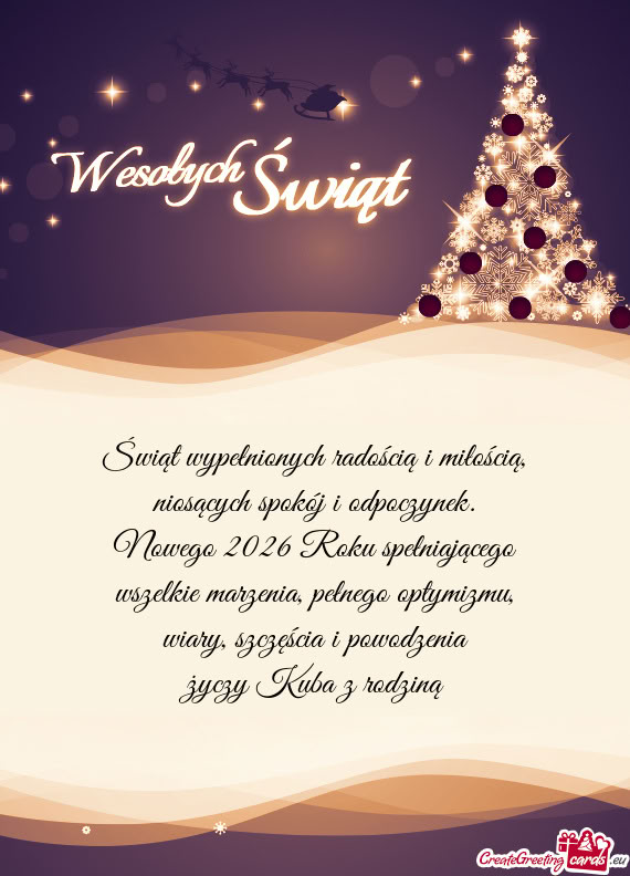 Szczęścia i powodzenia Kuba z rodziną