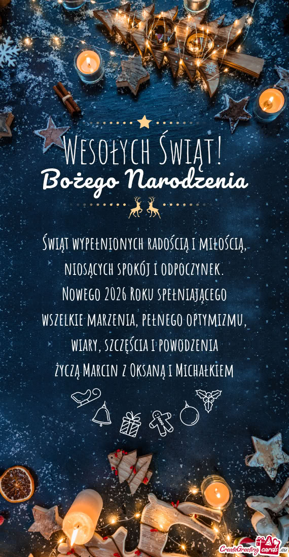 Szczęścia i powodzenia życzą Marcin z Oksaną i Michałkiem