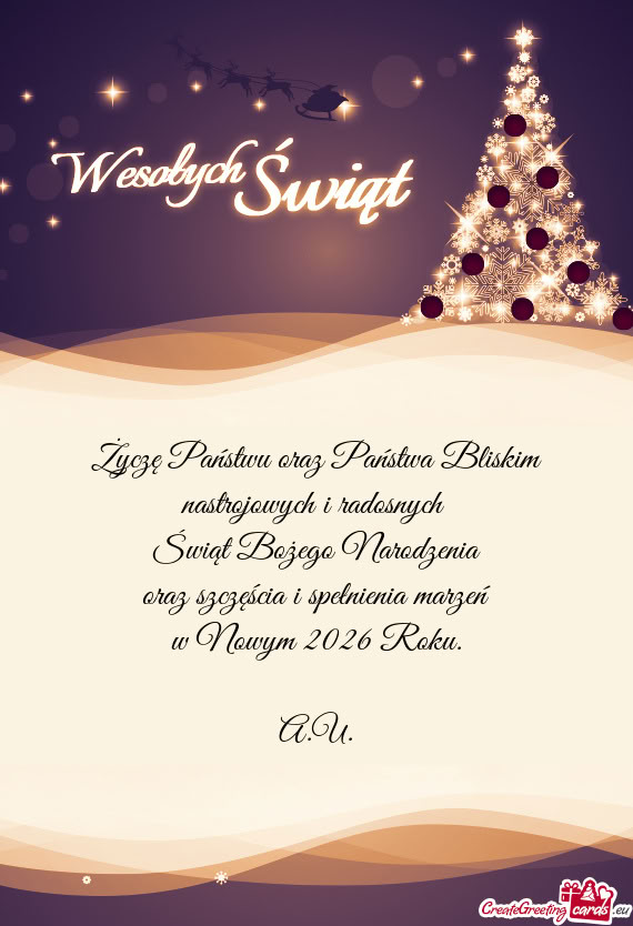 Szczęścia i spełnienia marzeń w Nowym 2026 Roku