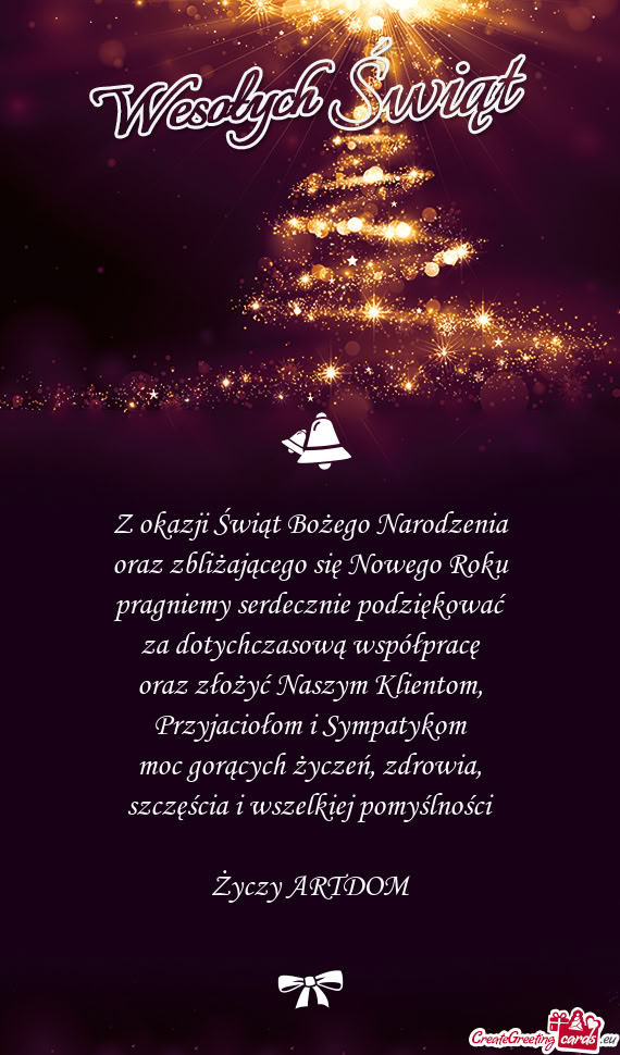 Szczęścia i wszelkiej pomyślności ARTDOM