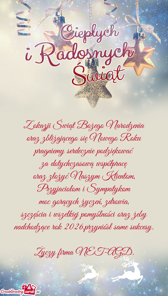 Szczęścia i wszelkiej pomyślności oraz żeby nadchodzące rok 2026