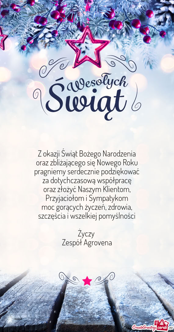 Szczęścia i wszelkiej pomyślności  Zespół Agrovena