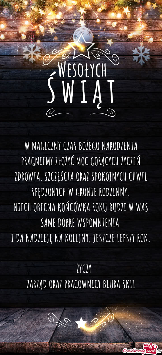 SZCZĘŚCIA ORAZ SPOKOJNYCH CHWIL SPĘDZONYCH W GRONIE RODZINNY