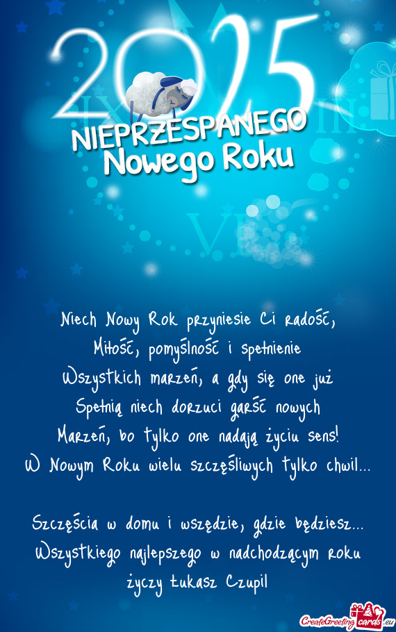 Szczęścia w domu i wszędzie, gdzie będziesz... Wszystkiego najlepszego w nadchodzącym roku życ