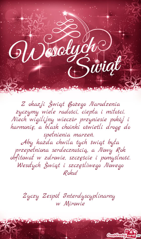 Szczęście i pomyślność. Wesołych Świąt i szczęśliwego Nowego Roku