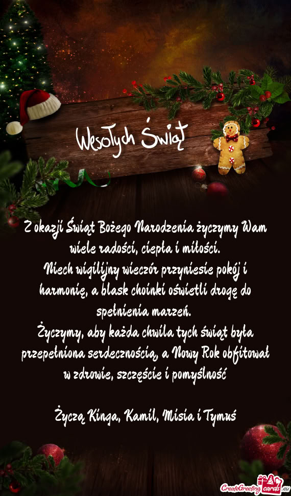 Szczęście i pomyślność Życzą Kinga