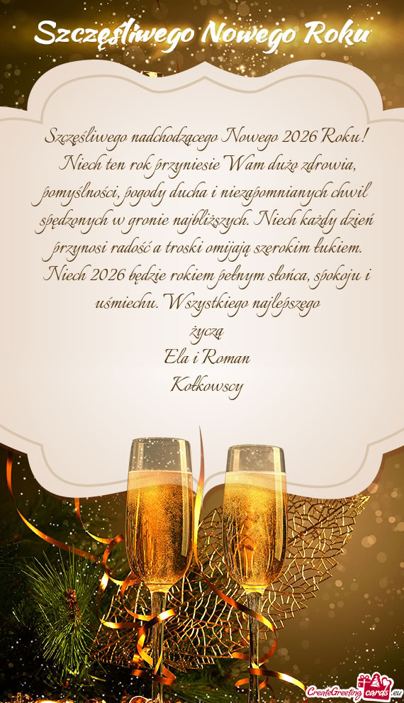 Szczęśliwego nadchodzącego Nowego 2026 Roku