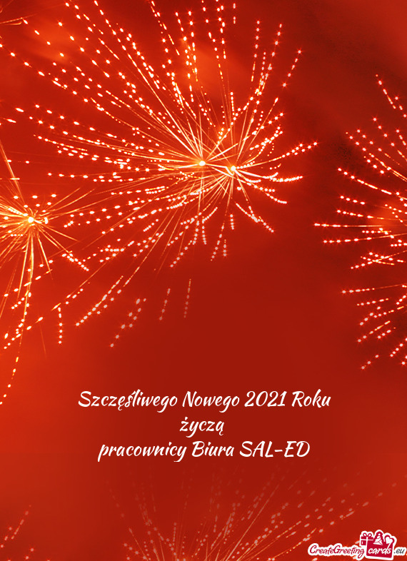 Szczęśliwego Nowego 2021 Roku
 życzą 
 pracownicy Biura SAL-ED