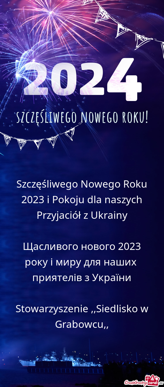 Szczęśliwego Nowego Roku 2023 i Pokoju dla naszych Przyjaciół z Ukrainy