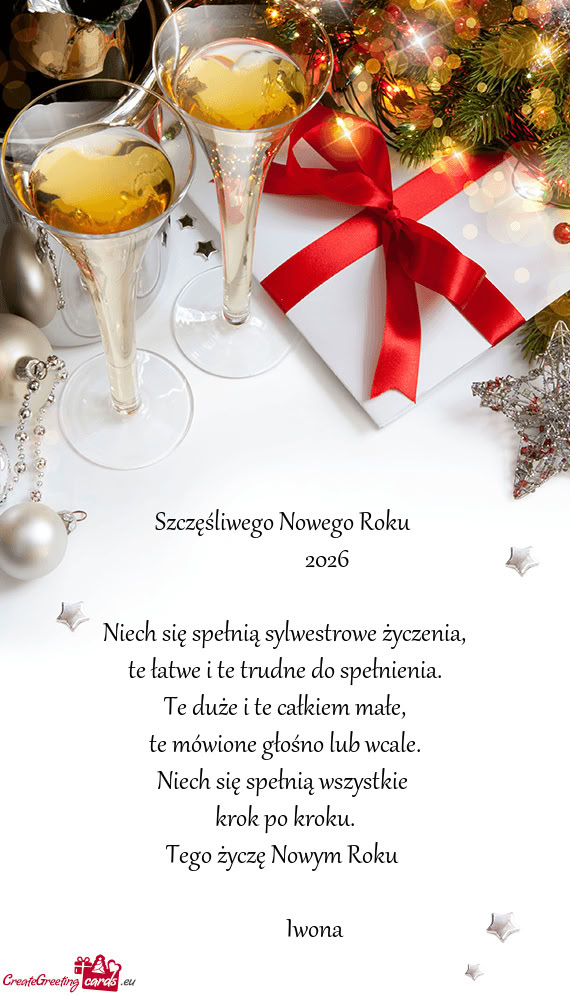Szczęśliwego Nowego Roku                    2026    Niech się spełnią