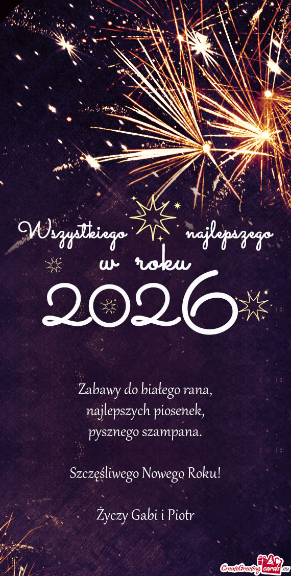 Szczęśliwego Nowego Roku! Gabi i Piotr