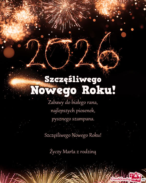 Szczęśliwego Nowego Roku! Marta z rodziną