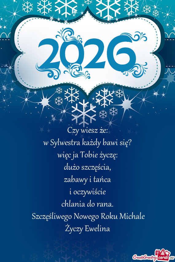 Szczęśliwego Nowego Roku Michale