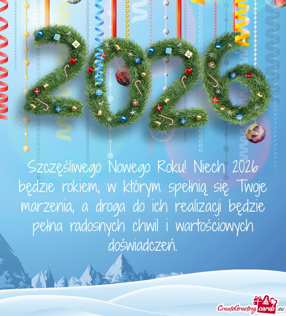 Szczęśliwego Nowego Roku! Niech 2026 będzie rokiem, w którym spełnią się Twoje marzenia, a dr