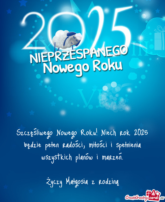 Szczęśliwego Nowego Roku! Niech rok 2025 będzie pełen radości, miłości i spełnienia wszystki