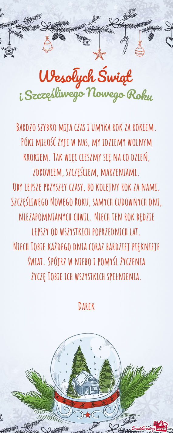 Szczęśliwego Nowego Roku, samych cudownych dni, niezapomnianych chwil. Niech ten rok będzie lepsz