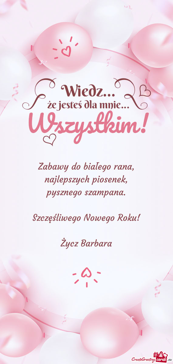 Szczęśliwego Nowego Roku! Życz Barbara