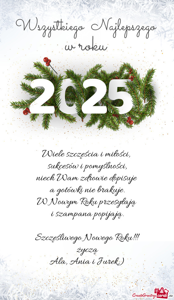 Szczęśliwego Nowego Roku!!! życzą Ala