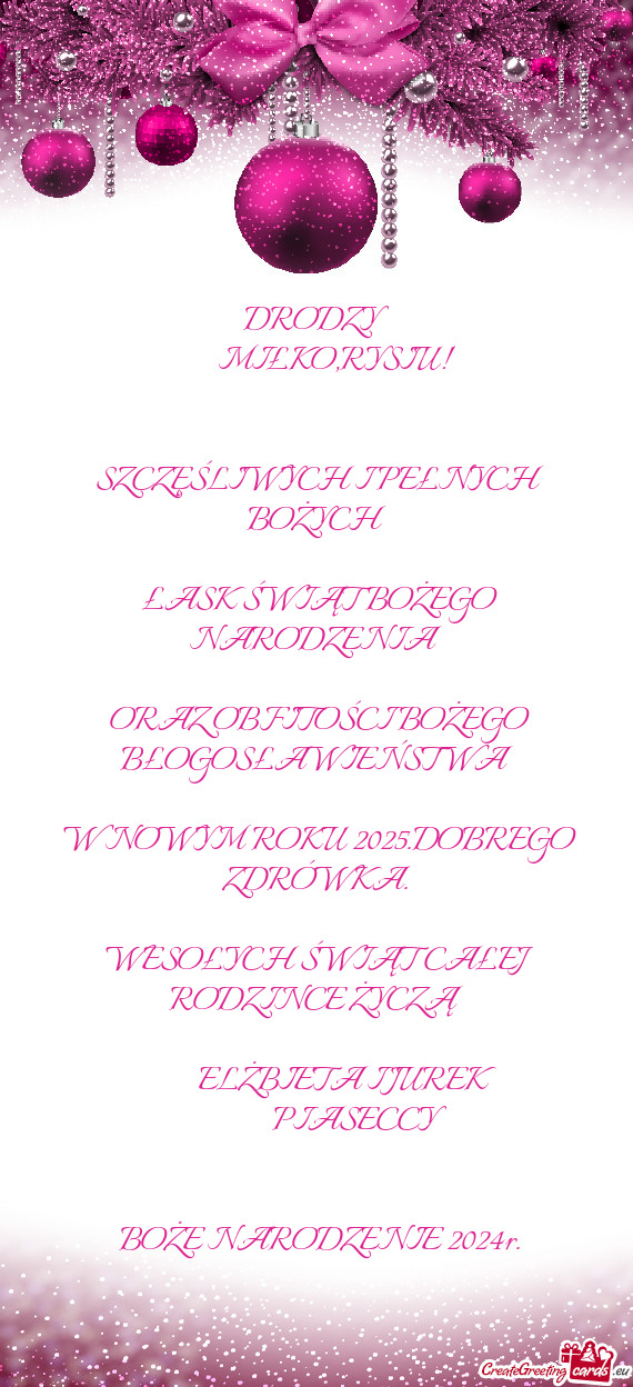 SZCZĘŚLIWYCH I PEŁNYCH BOŻYCH