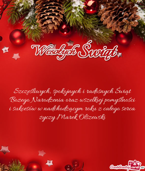 Szczęśliwych, spokojnych i radosnych Świąt Bożego Narodzenia oraz
