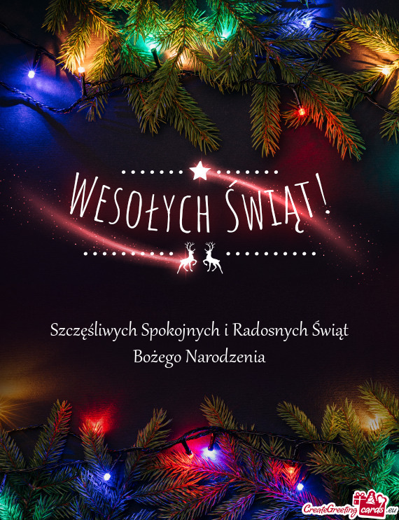 Szczęśliwych Spokojnych i Radosnych Świąt Bożego Narodzenia