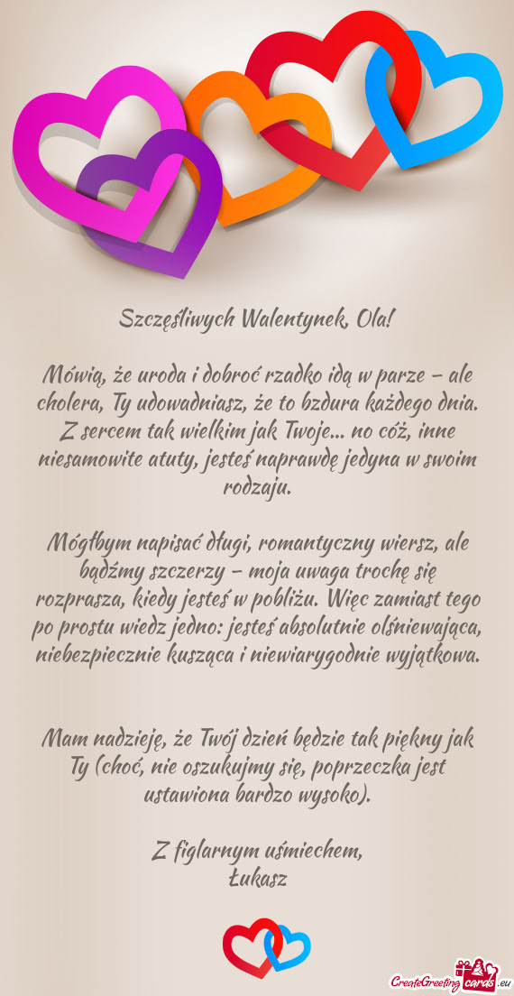 Szczęśliwych Walentynek, Ola