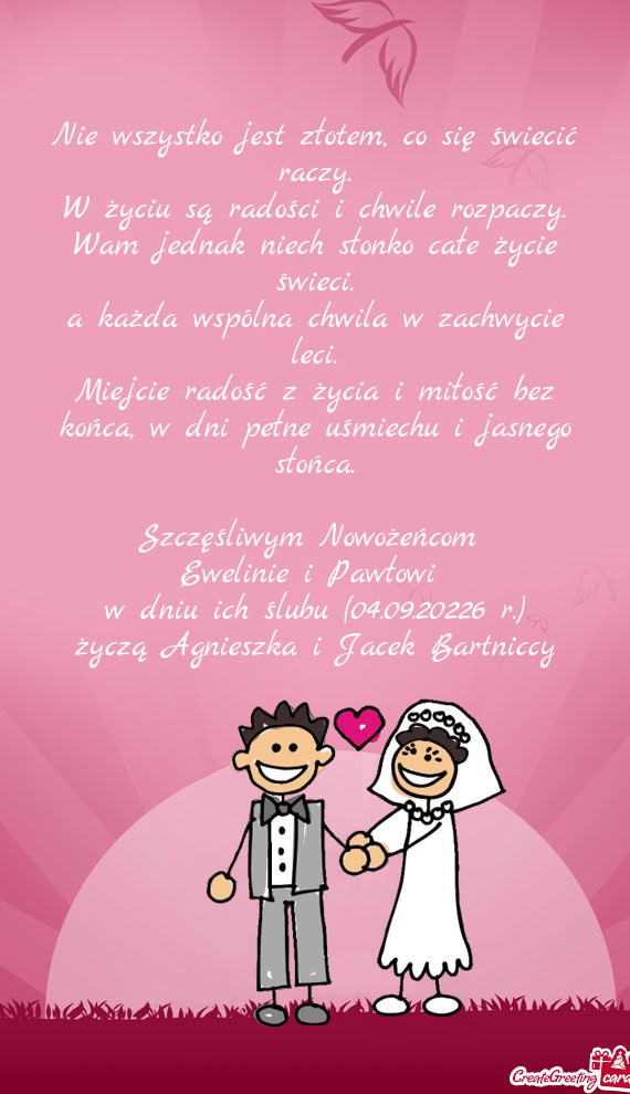 Szczęśliwym Nowożeńcom