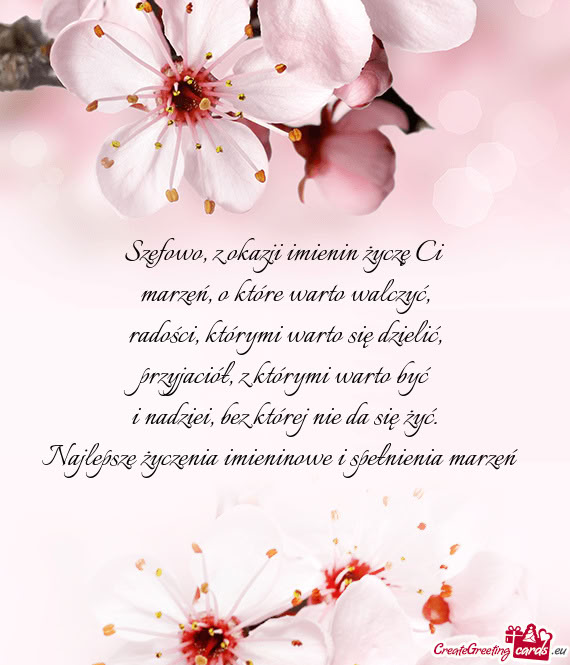 Szefowo, z okazji imienin życzę Ci