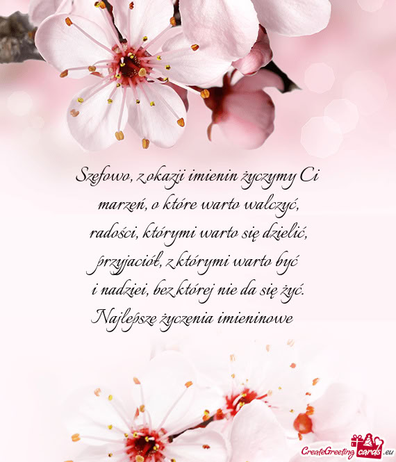 Szefowo, z okazji imienin życzymy Ci