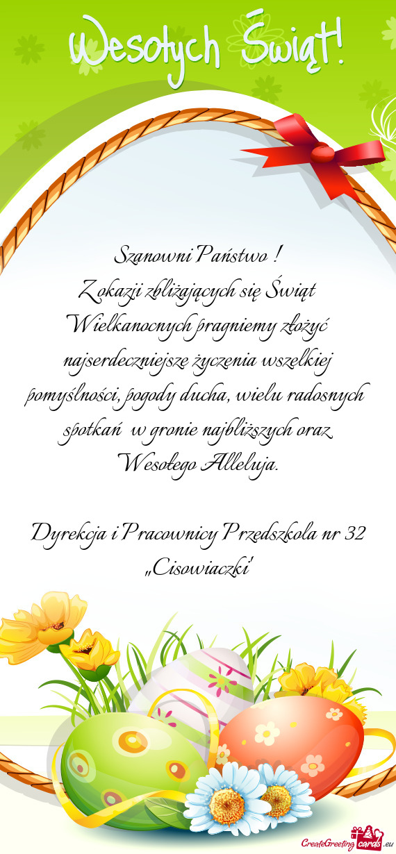 Szelkiej pomyślności, pogody ducha, wielu radosnych spotkań  w gronie najbliższych oraz Wesołe